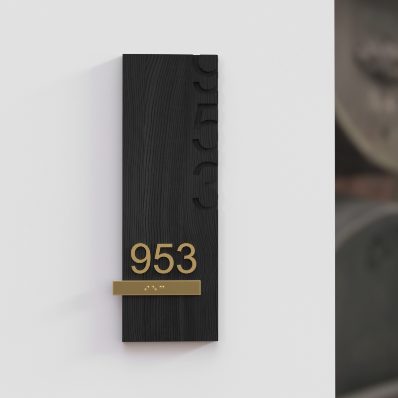 Customized metal stainless steel aluminum door plate embossed sign