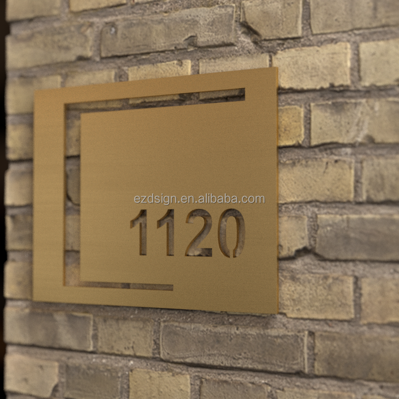 Customized stainless steel metal address door plate outdoor door plate