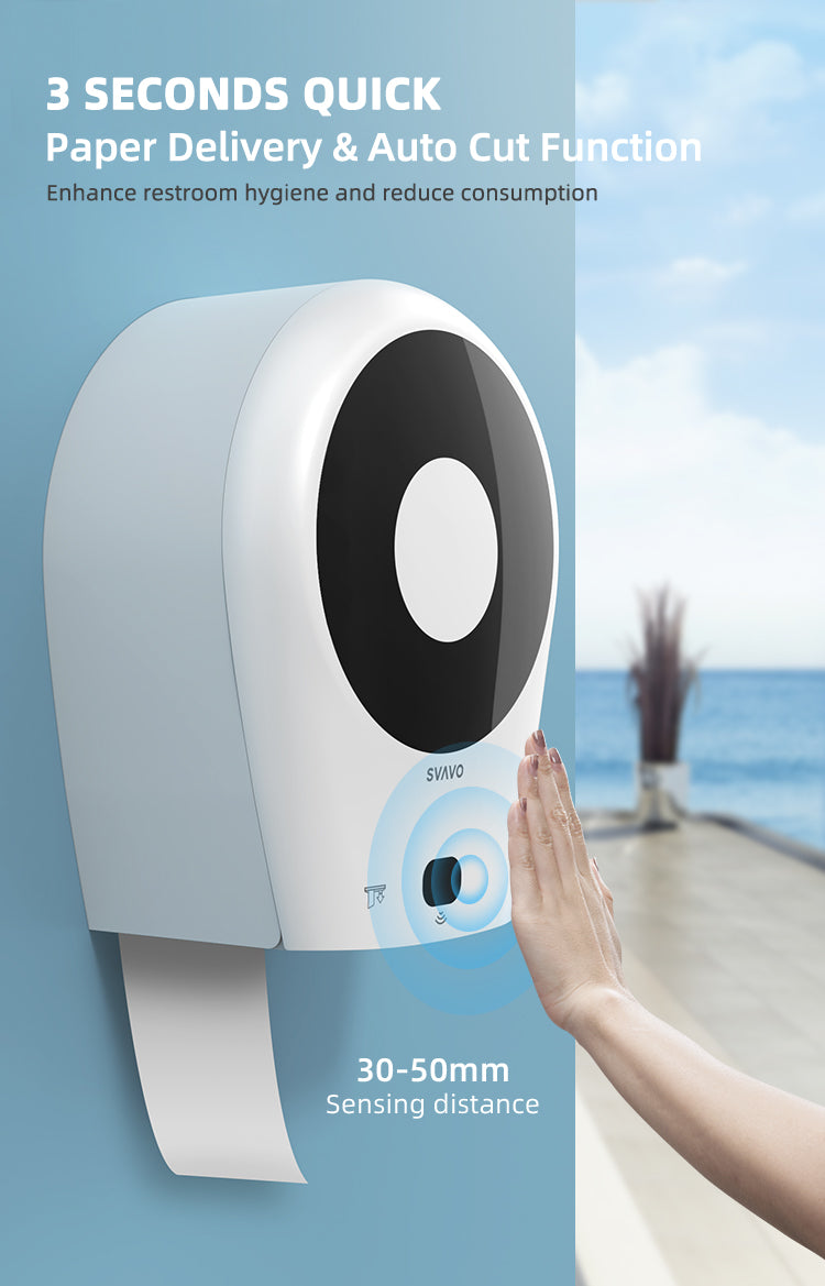 PL-151016 Bathroom wall-mounted punch-free roll tissue box bathroom toilet paper holder induction automatic cutting tissue holder