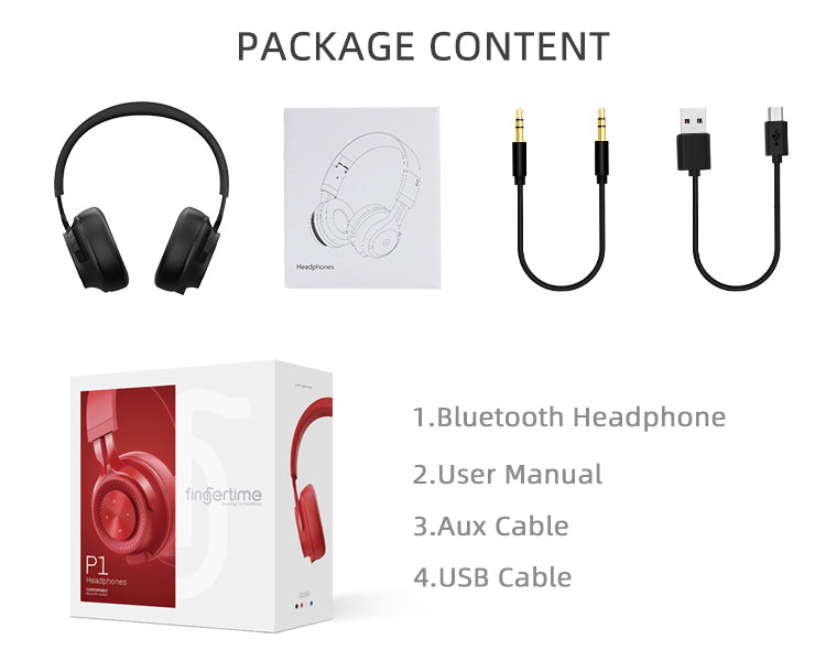 Professional DJ Studio Foldable Wireless Black Headphones