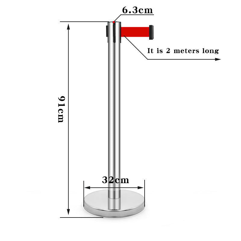 1 meter stainless steel telescopic guardrail isolation belt telescopic belt line guardrail queue guardrail warning belt