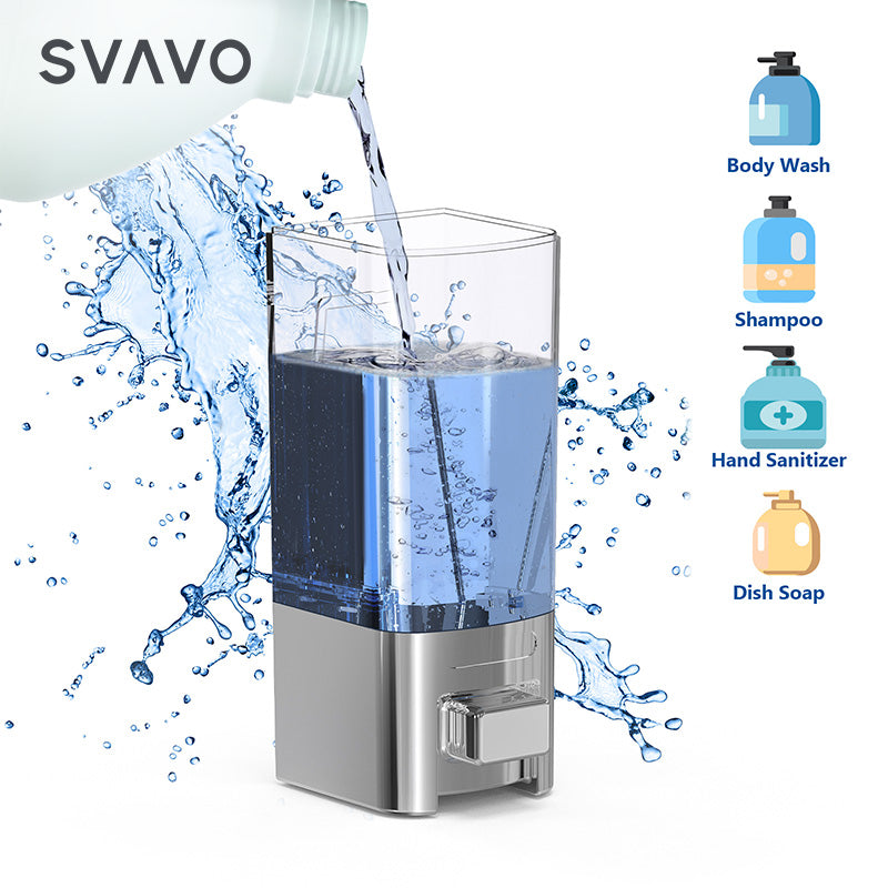 V-8101 500ml Manual Liquid Gel Soap Shower Shampoo Hand Sanitizer Dispenser