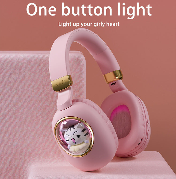 Cute cartoon luminous pet head-mounted Bluetooth headset B4 wireless Bluetooth headset