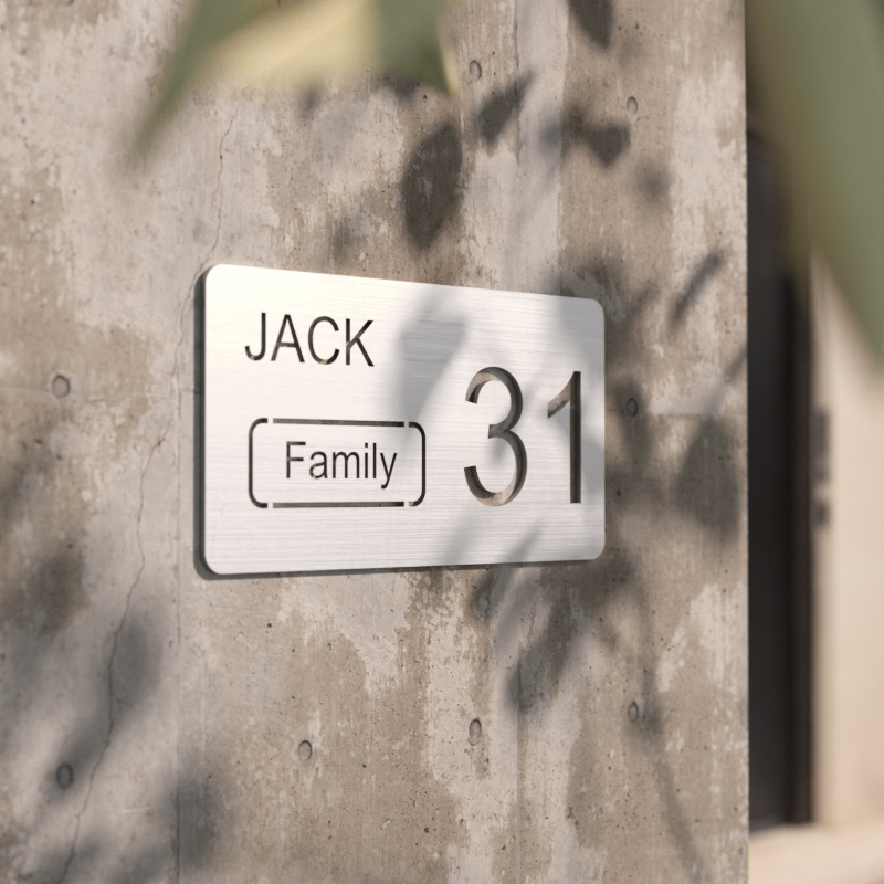 Customized stainless steel metal address door plate outdoor door plate