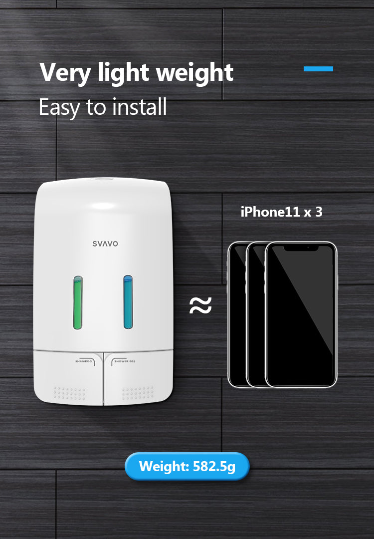 PL-151052 Double Head Wall Mounted Hotel Bathroom Hand Sanitizer Shampoo Dispenser Manual Soap Dispenser