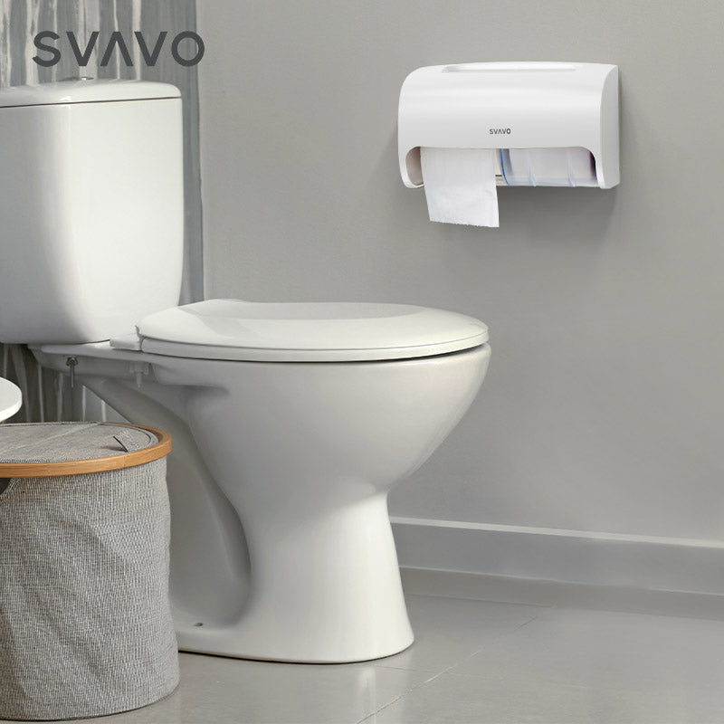 PL-151067 Bathroom toilet paper towel holder without punching large capacity wall-mounted paper towel box holder double roll paper towel holder