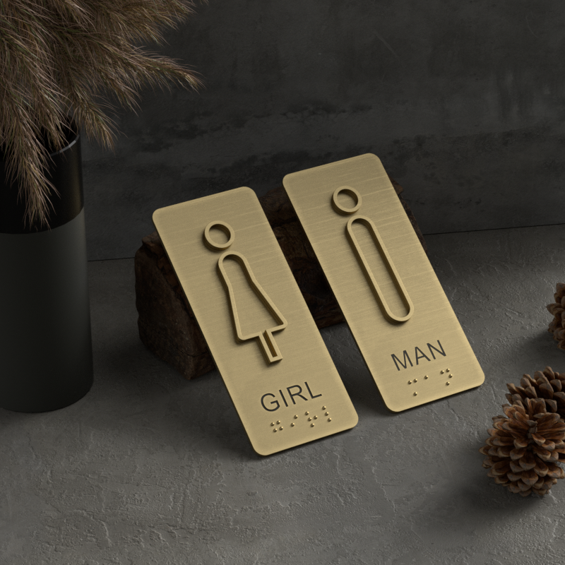 Stainless steel metal brass door plate