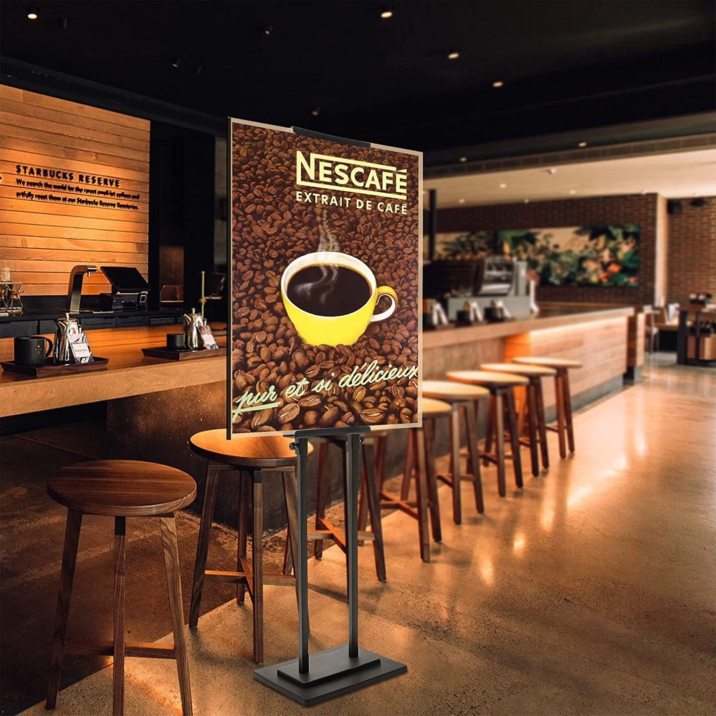 Poster Board Rack Single Double Sided Poster Board Stand Floor Standing Sign Stand Adjustable Height Up to 71" Indoor and Outdoor Display Rack