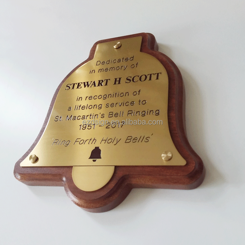 Custom brass metal company logo