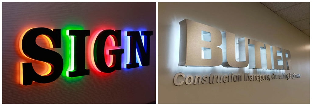 定制 室內仿古不銹鋼彩色背光 LED 字母