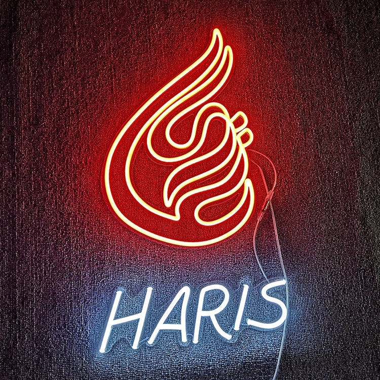 Neon lights for wall decoration, graphic design, neon lights for engagement party