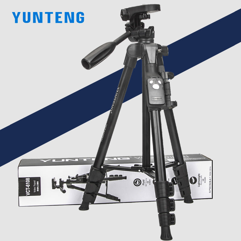 Yunteng 6108 tripod mobile phone Bluetooth photo remote control photography shooting mirrorless camera tripod universal