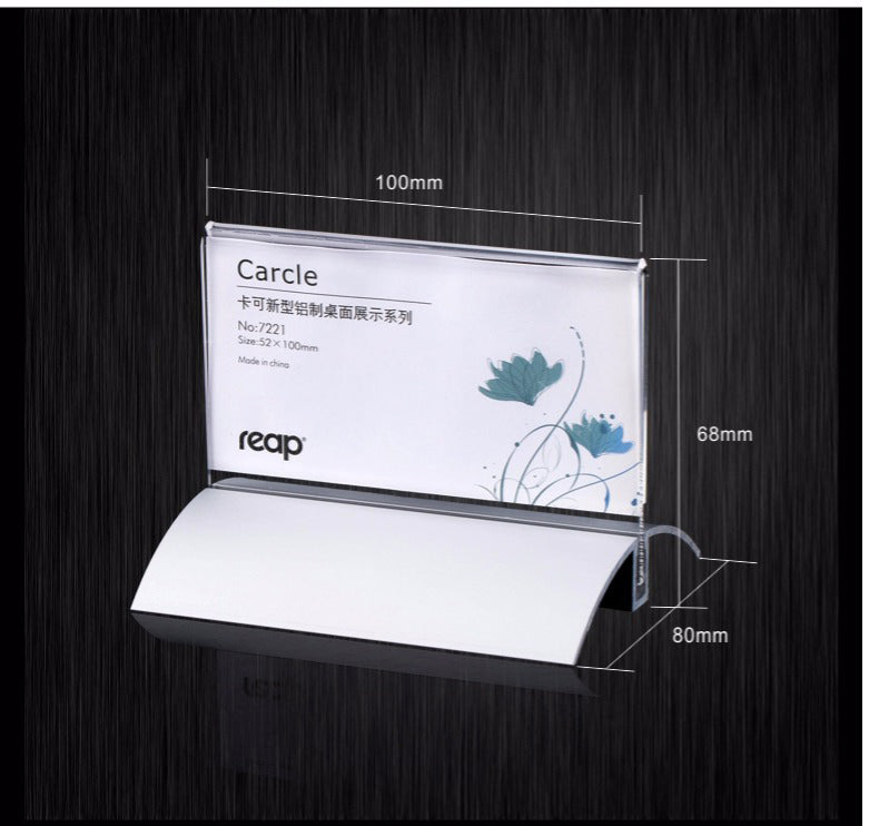 Reap aluminum T-shaped double-sided transparent acrylic display board