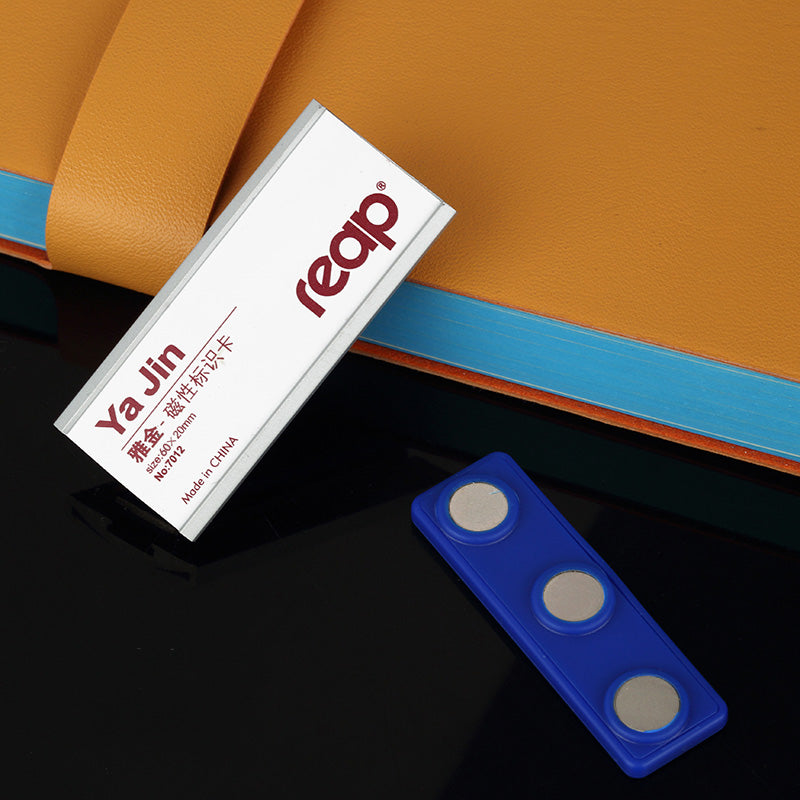 Reap Yajin metallic color magnetic student name tag can be screen-printed with LOGO and the inner paper can be customized