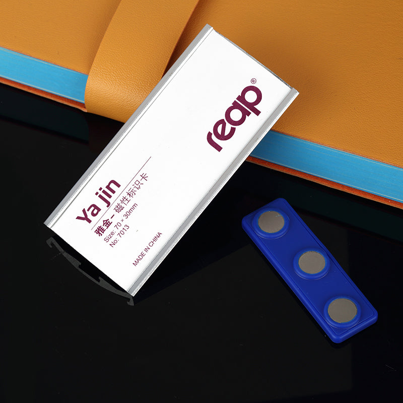 Reap Yajin metallic color magnetic student name tag can be screen-printed with LOGO and the inner paper can be customized