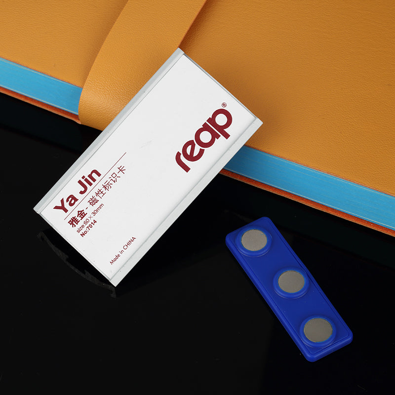 Reap Yajin metallic color magnetic student name tag can be screen-printed with LOGO and the inner paper can be customized