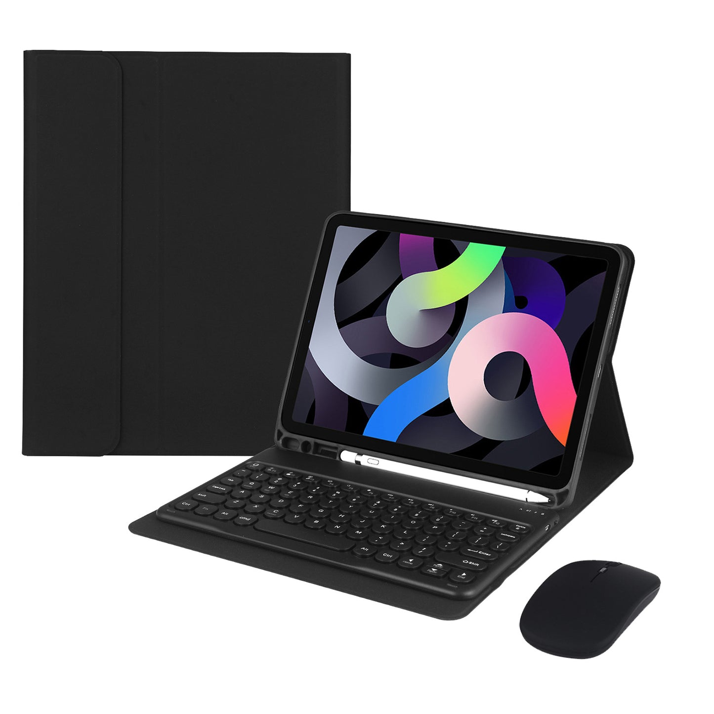 2021 iPad mini6 Bluetooth Keyboard Case 10.2 Bluetooth Keyboard Pro11 with Pen Slot Air4 Leather Case