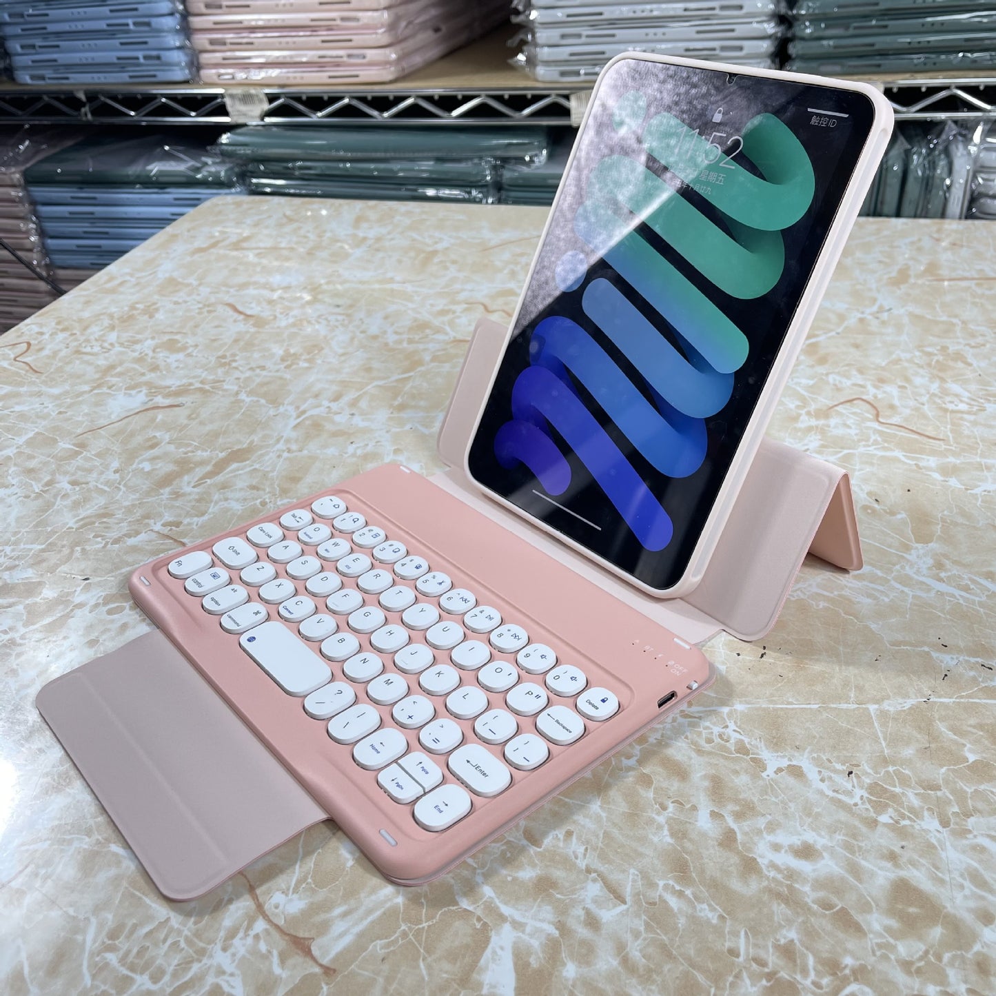 iPad mini6 Bluetooth keyboard protective cover transparent split magnetic mini Bluetooth keyboard protective cover