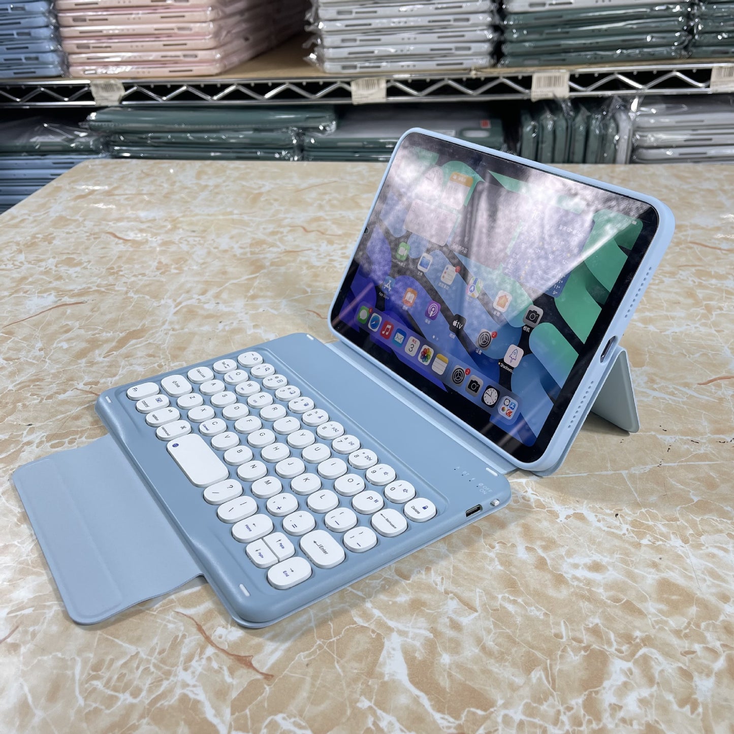 iPad mini6 Bluetooth keyboard protective cover transparent split magnetic mini Bluetooth keyboard protective cover