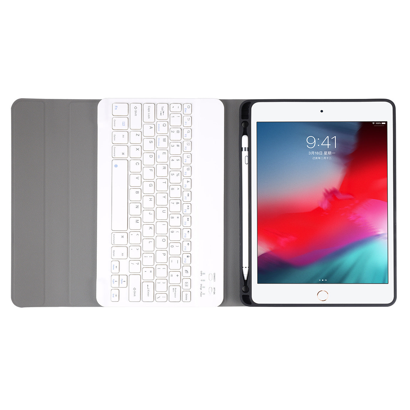 2020 iPad 10.9 Bluetooth Keyboard Case 10.2 Bluetooth Keyboard Pro11 Litchi Pattern Leather Case with Pen Slot