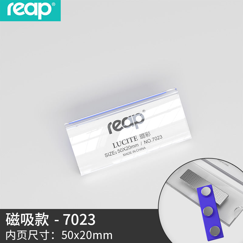 Reap acrylic transparent name magnetic buckle tag