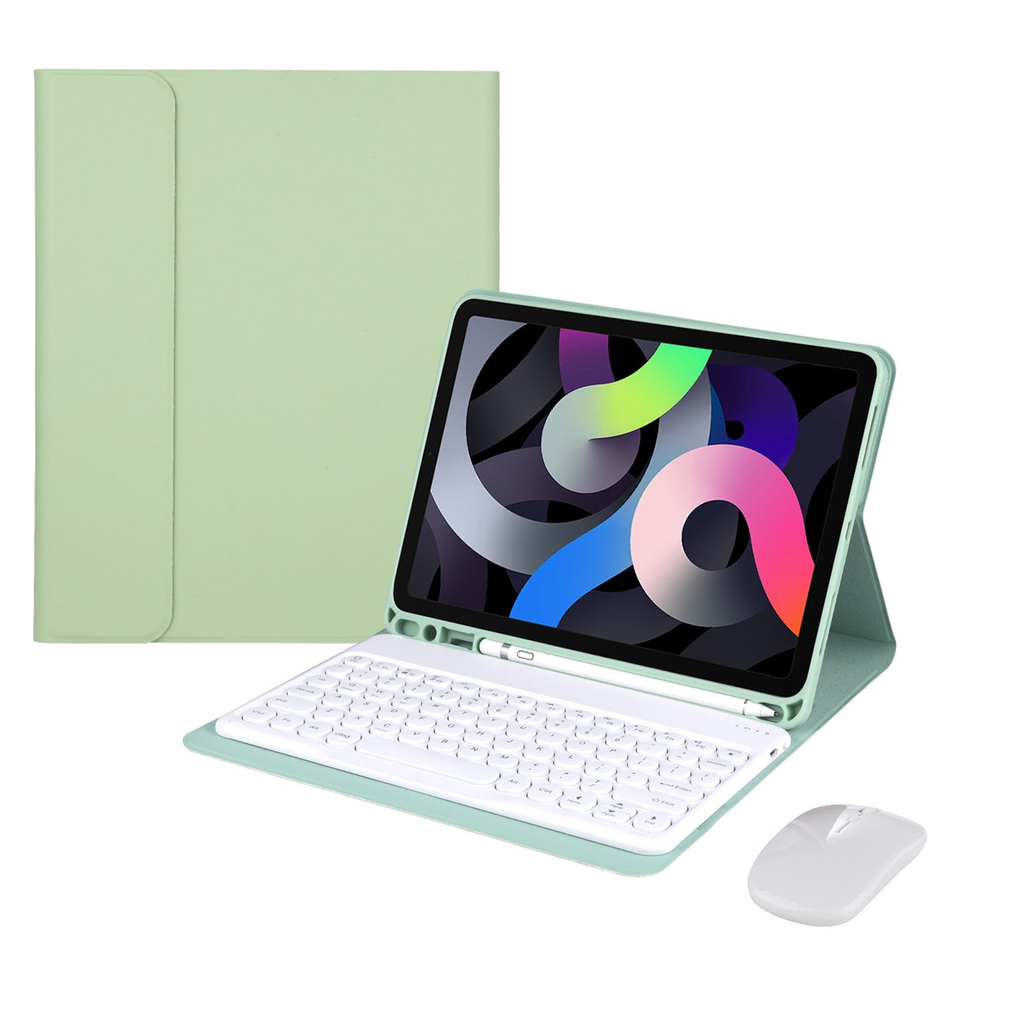 2021 iPad mini6 Bluetooth Keyboard Case 10.2 Bluetooth Keyboard Pro11 with Pen Slot Air4 Leather Case