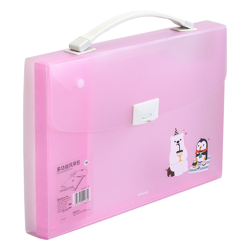 Comix A4 PP multifunctional 7-compartment accordion bag 3177