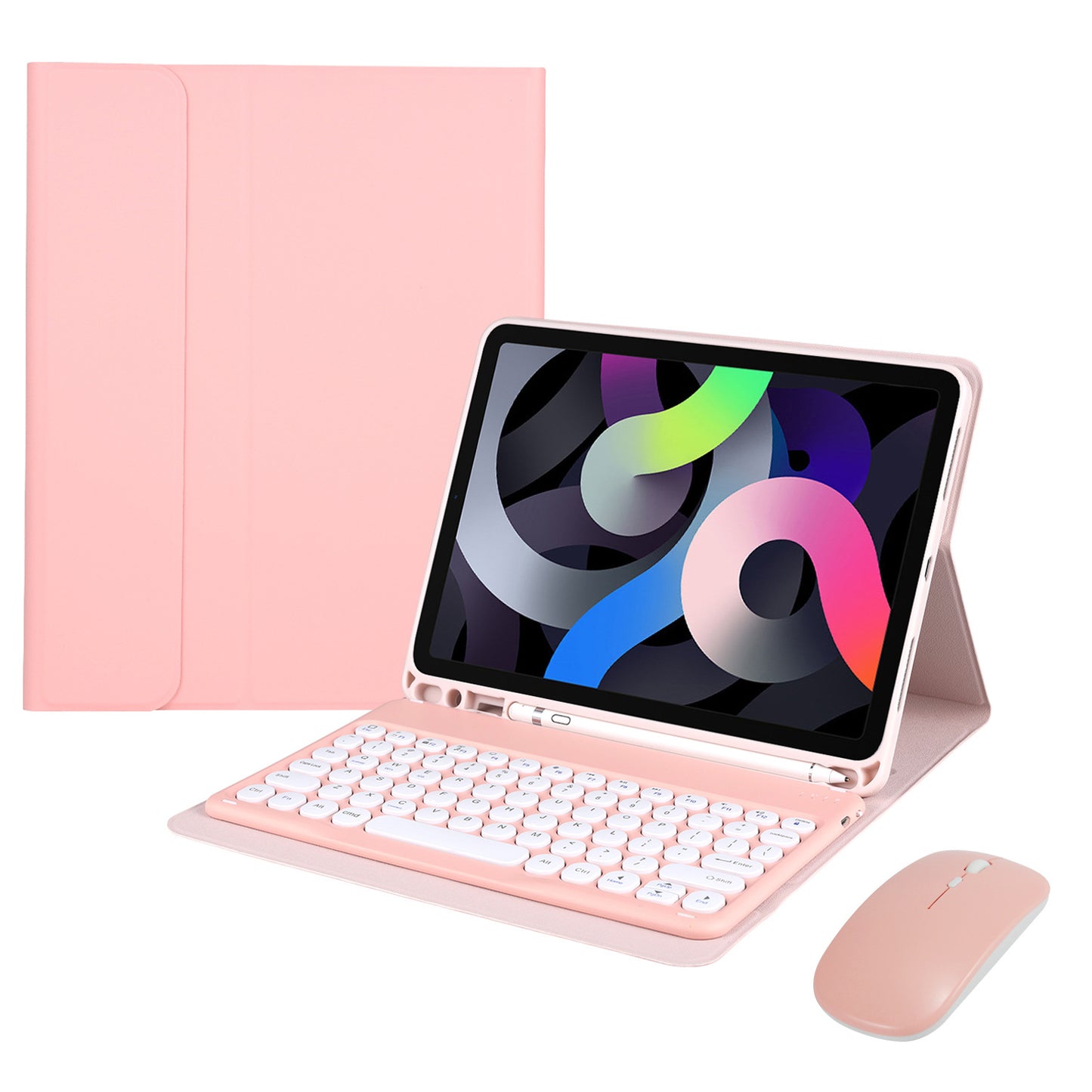 2021 iPad mini6 Bluetooth Keyboard Case 10.2 Bluetooth Keyboard Pro11 with Pen Slot Air4 Leather Case