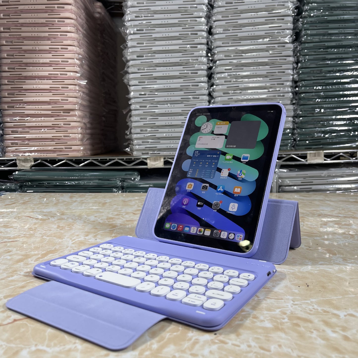 iPad mini6 Bluetooth keyboard protective cover transparent split magnetic mini Bluetooth keyboard protective cover