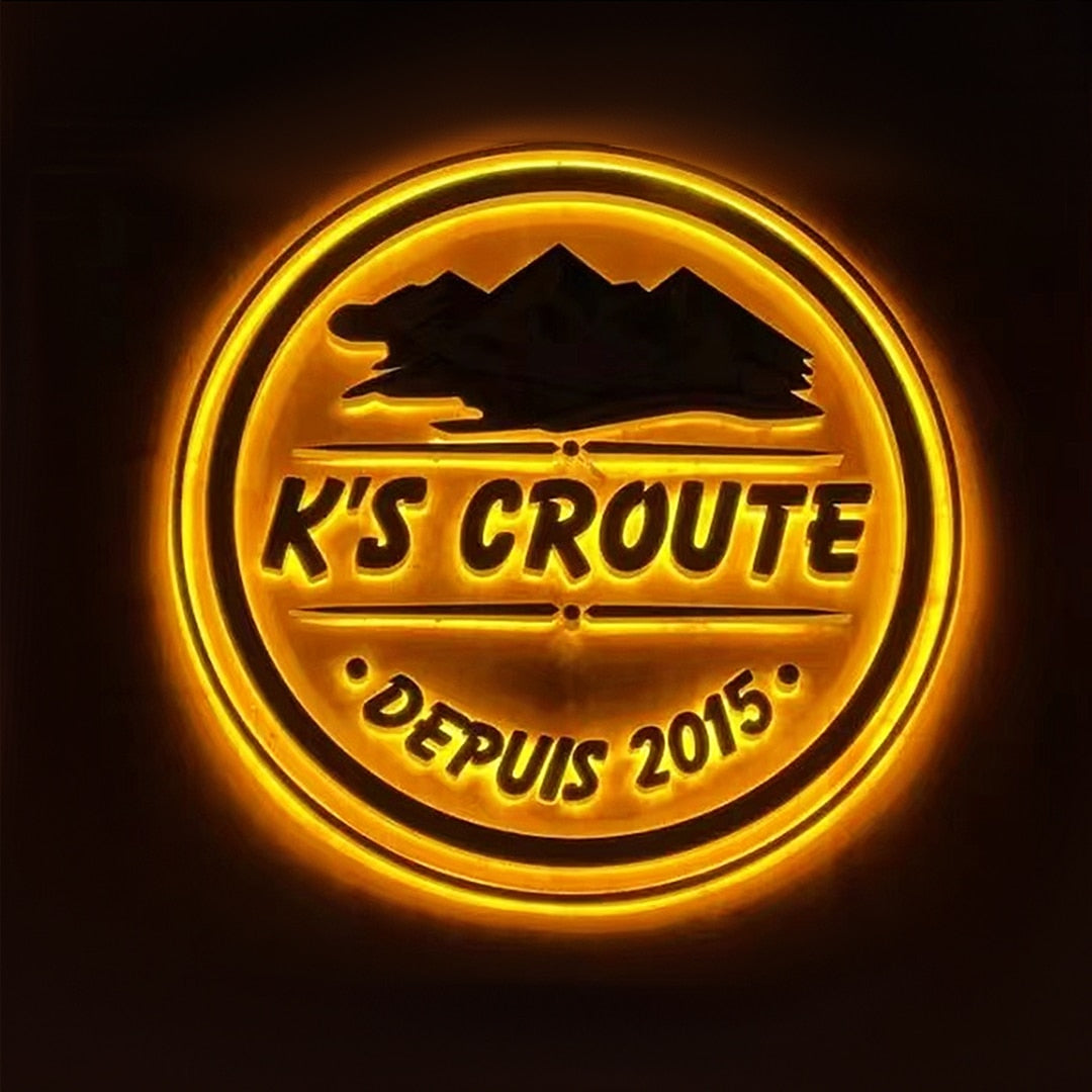 Outdoor LED Lighting Wall Metal Acrylic Shop Sign Customization