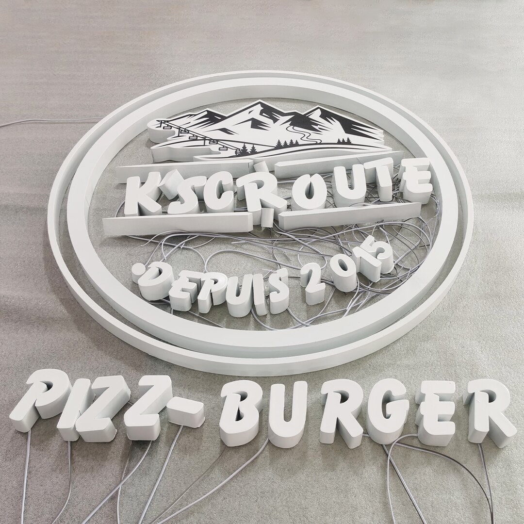 Outdoor LED Lighting Wall Metal Acrylic Shop Sign Customization