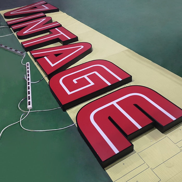 Customized 3D Signage LED Outdoor Waterproof Advertising Sign Shop Company Backlit Letters Logo
