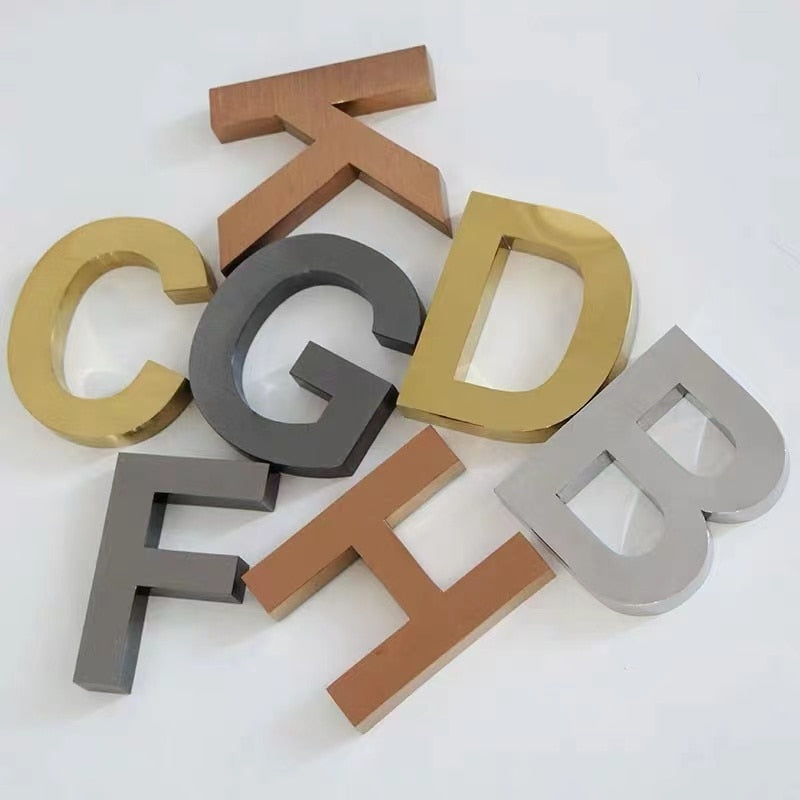 Custom stainless steel red copper letters