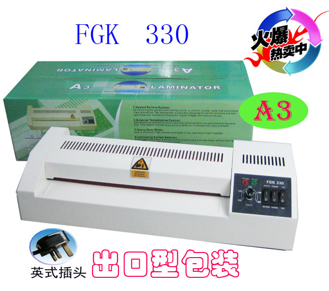 A3 plastic machine FGK330 plastic sealing machine plastic sealing machine film machine home office iron shell with cold mounting