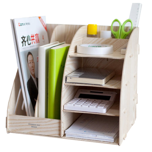 Comix wooden multifunctional desktop storage pen holder B2230/2231/2232