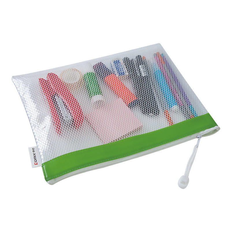 Comix zipper PVC mesh bag A2054/2055/2056/2057