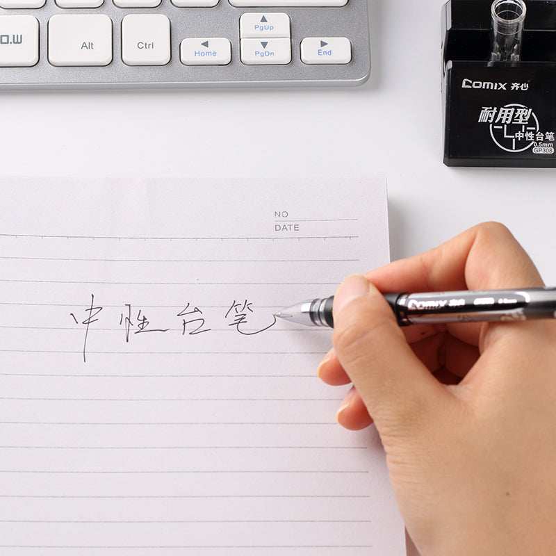 Comix 0.5mm bank black gel desk pen GP308/3009