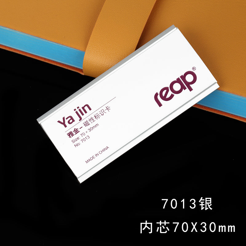 Reap Yajin metallic color magnetic student name tag can be screen-printed with LOGO and the inner paper can be customized
