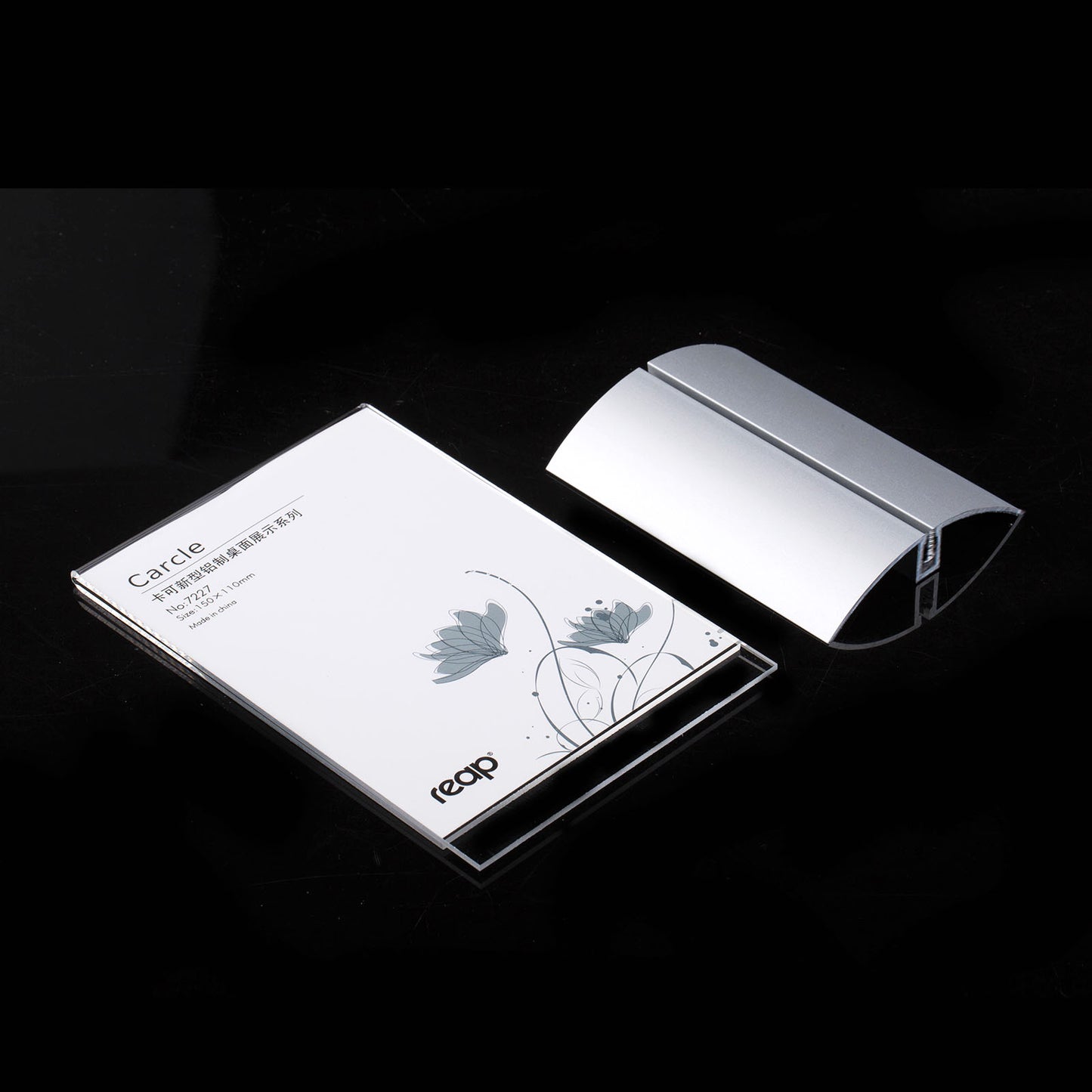 Reap aluminum T-shaped double-sided transparent acrylic display board