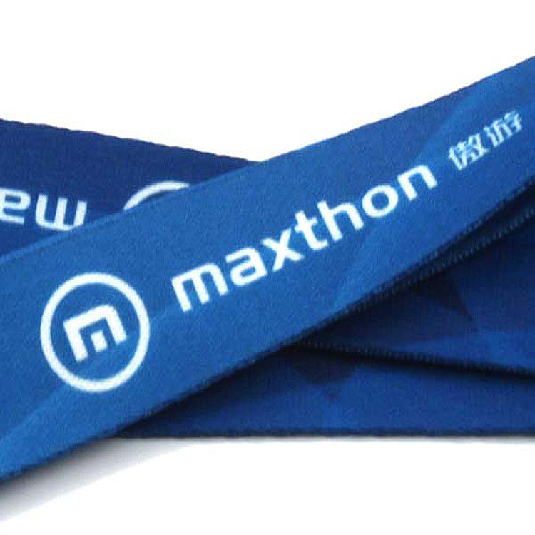 Colorful lanyard with non-fading gradient pattern heat transfer customization