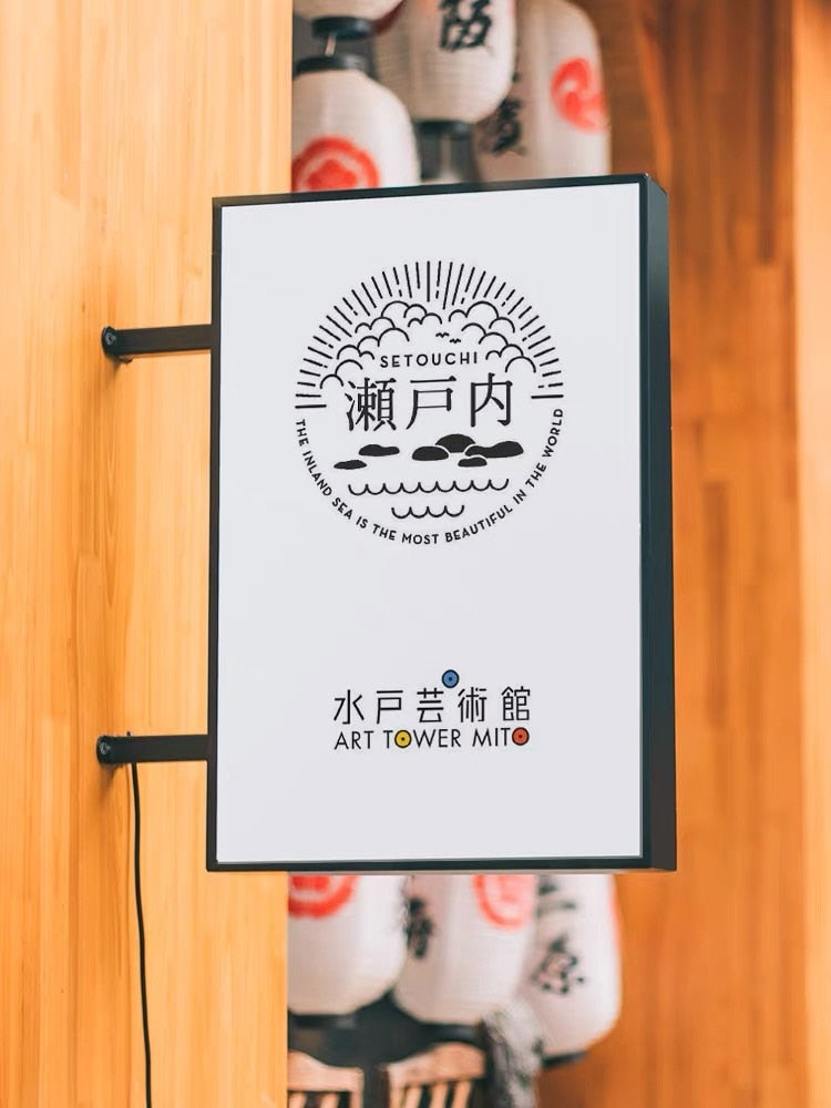 Outdoor waterproof and sunscreen wrought iron round double-sided LED acrylic shop sign light box