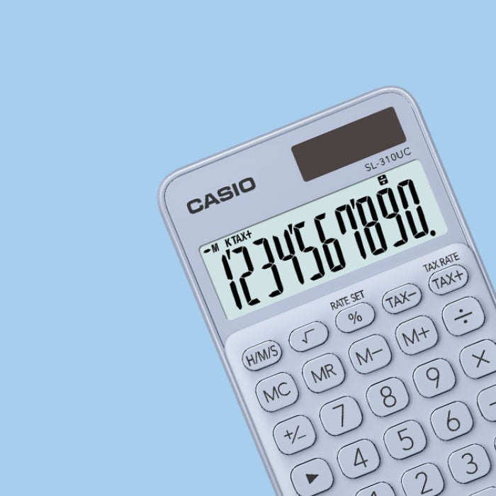 Casio SL-310UC Light Blue Travel Calculator Colorful Series 10-digit