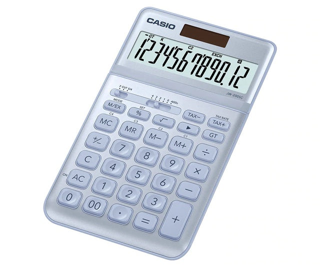 Casio JW-200SC Blue Fashion Series 12-digit Metal Office Calculator