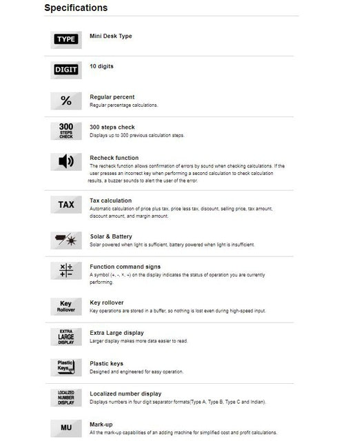 Casio Calculator MJ-100DPlus Black Shop Trade Calculator 10 Digit Recheck Function