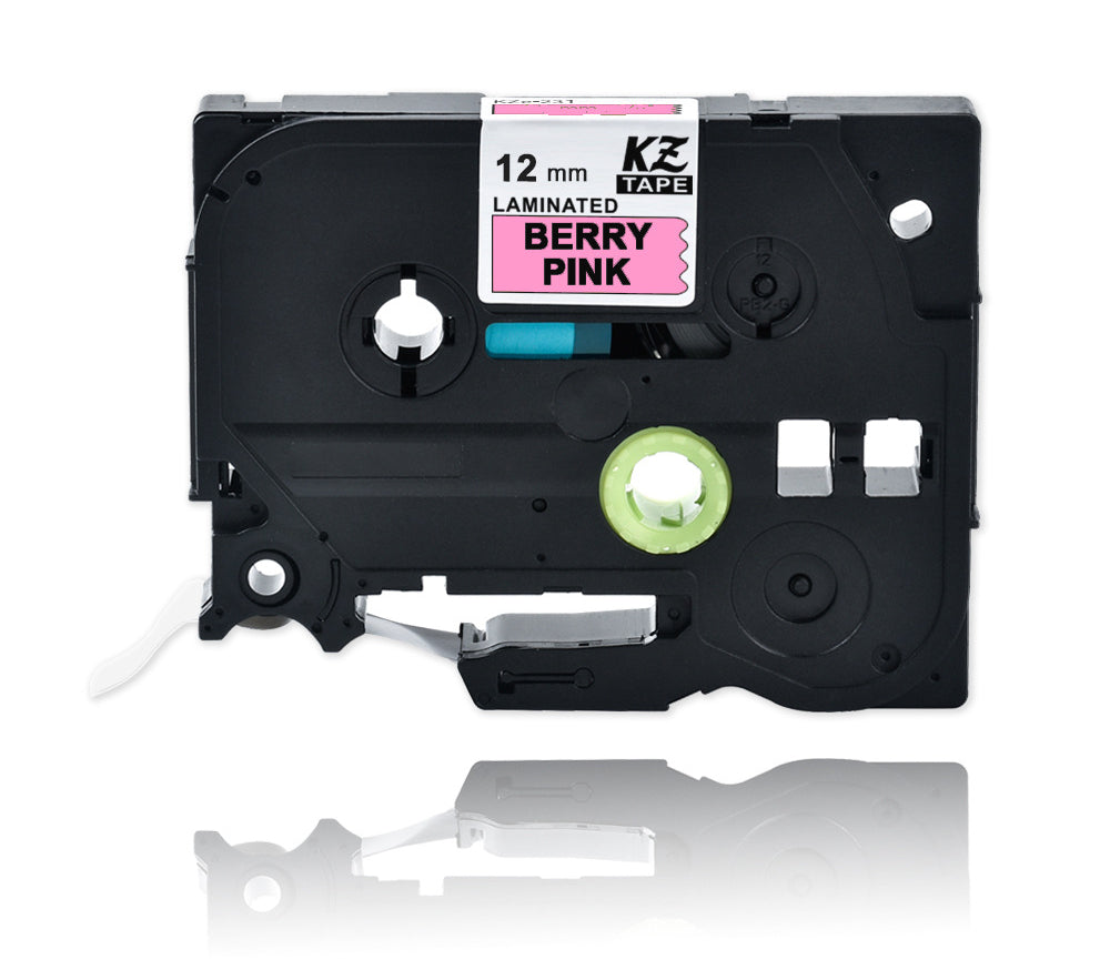 適用 Brother 標籤機色帶12MM草綠底莓紅底白字TZE-MQP35/MQG35