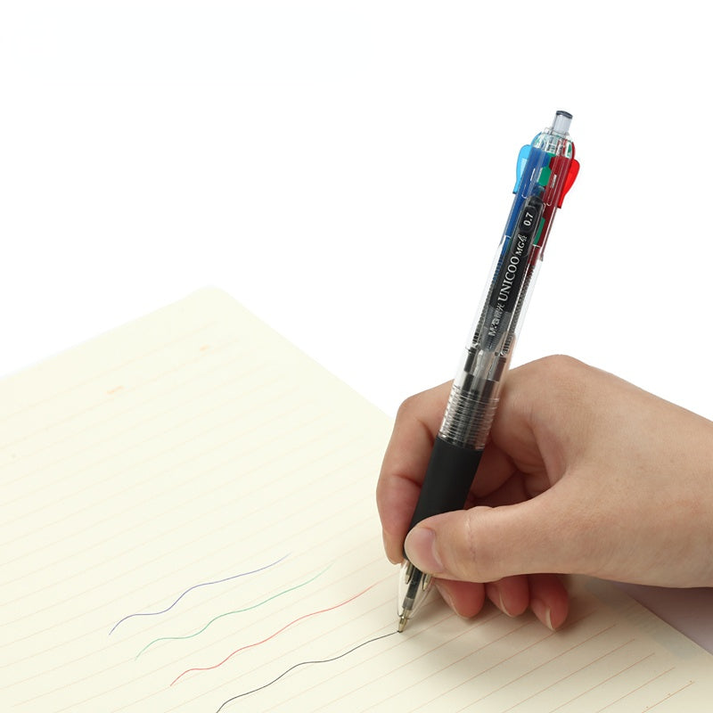 M&G 0.7mm multi-color ballpoint pen four-color pen push-type press pen 8030