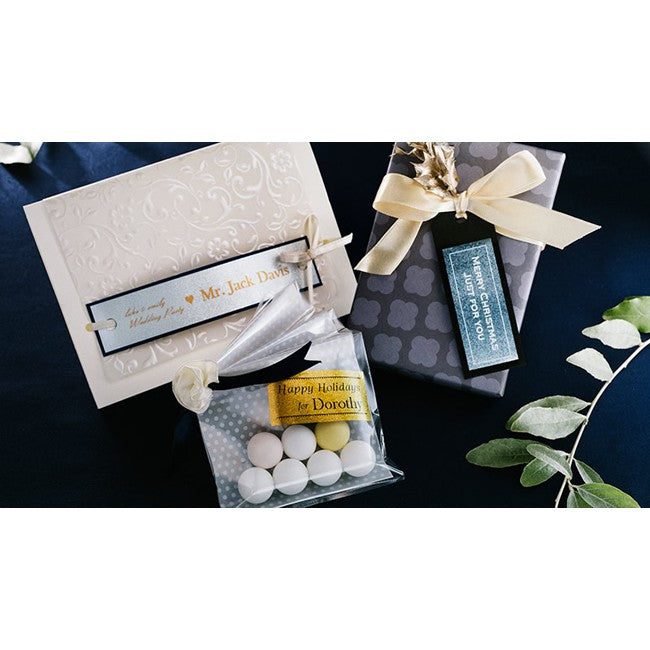 Brother TZe-PR851 華麗護貝標籤帶 24mm 華麗金底黑字 - 長度4米