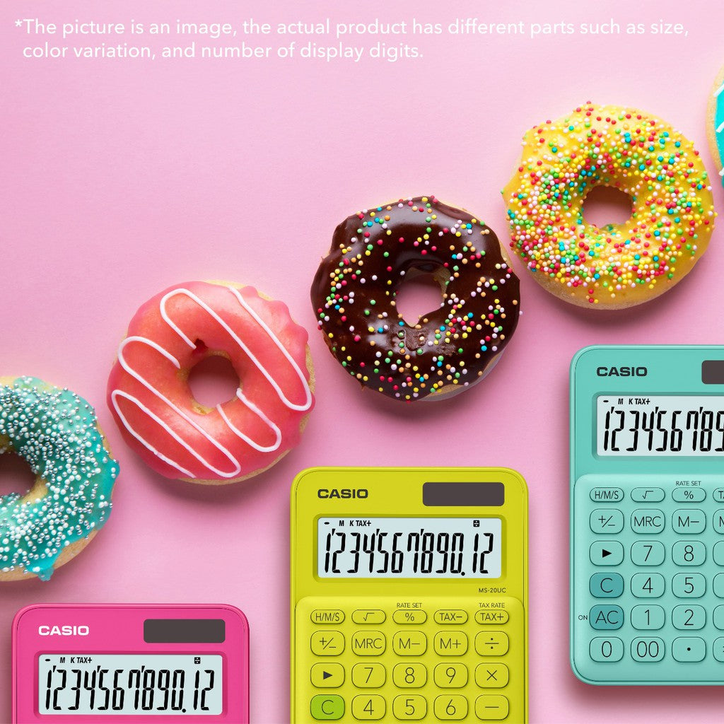 卡西歐 MS-20UC 紅色 Fanta 12 位彩色系列辦公計算器