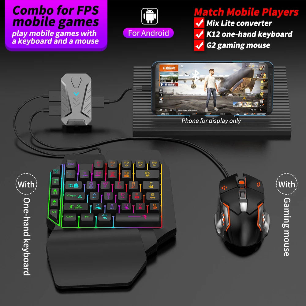 Mixlite 喫雞王座，遊戲手把鍵鼠轉換器，適用於英雄聯盟手遊等遊戲的周邊