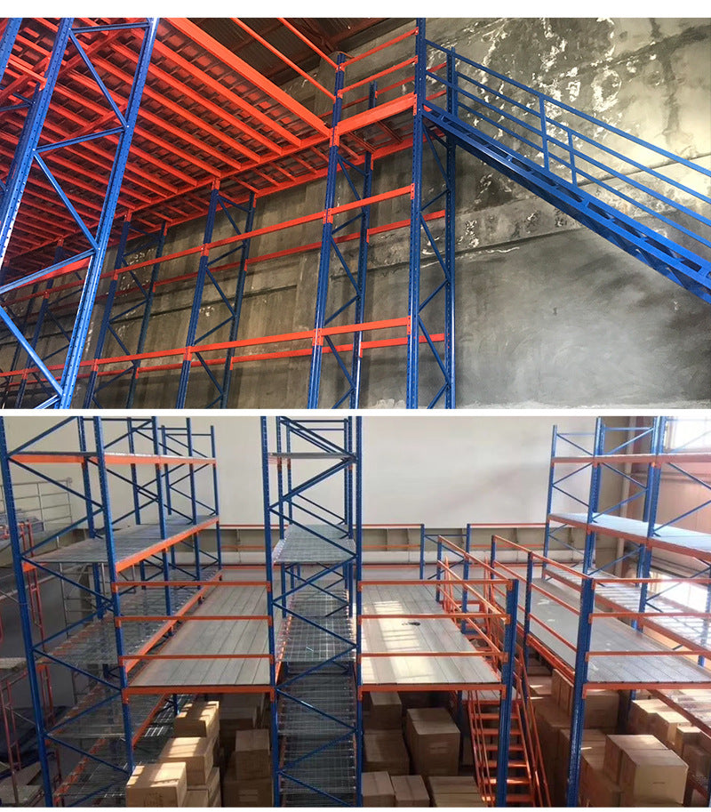 Mezzanine shelves factory builds nationwide mezzanine platform shelves spot warehouse second floor wholesale heavy-duty storage shelves